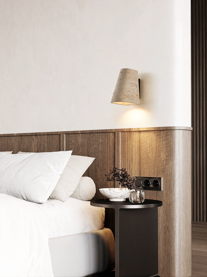Tapered Travertine Wall Sconce