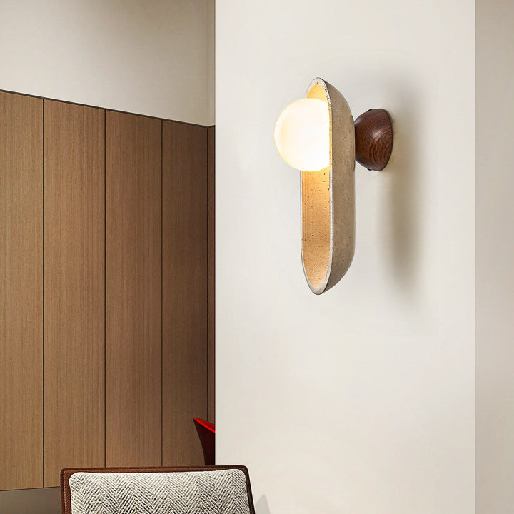 Tavian Arch Travertine Wall Lamp