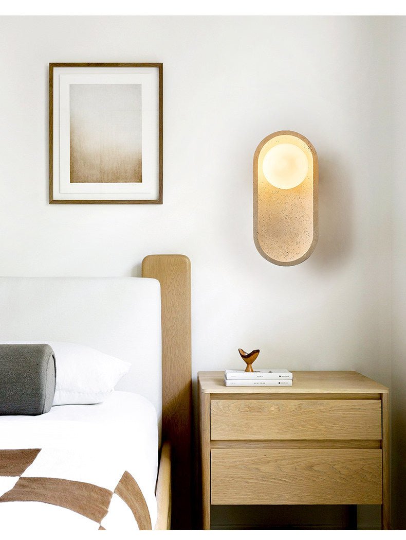 Tavian Arch Travertine Wall Lamp