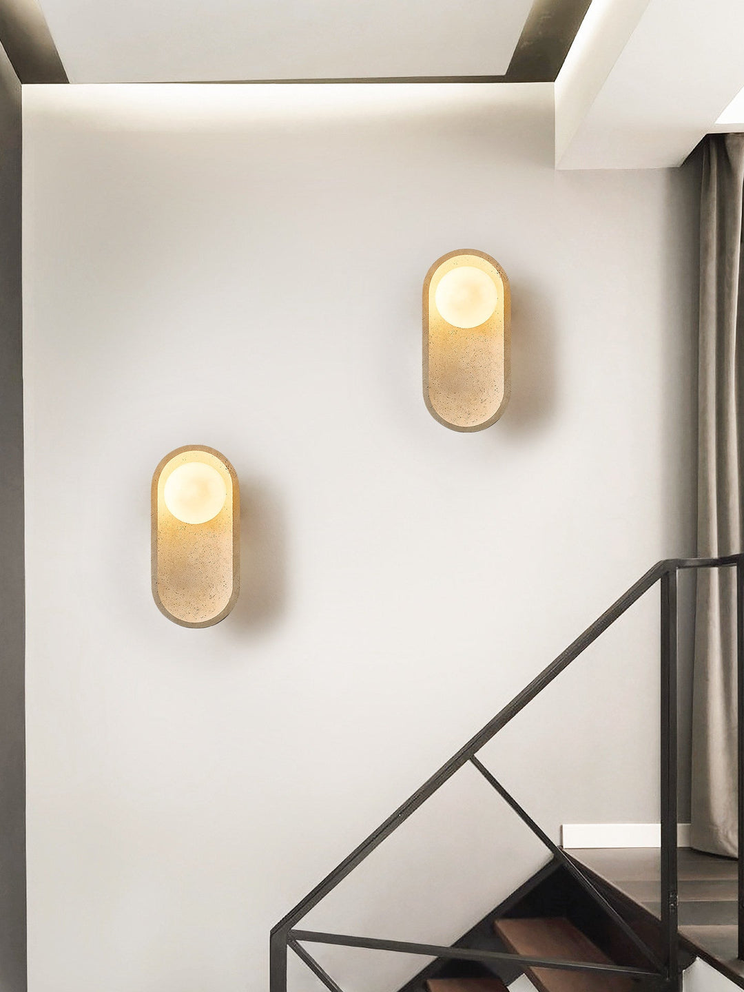 Tavian Arch Travertine Wall Lamp