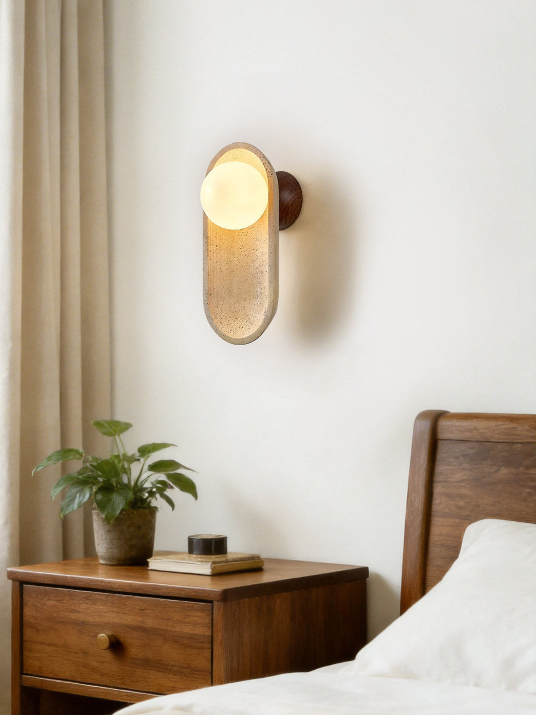 Tavian Arch Travertine Wall Lamp