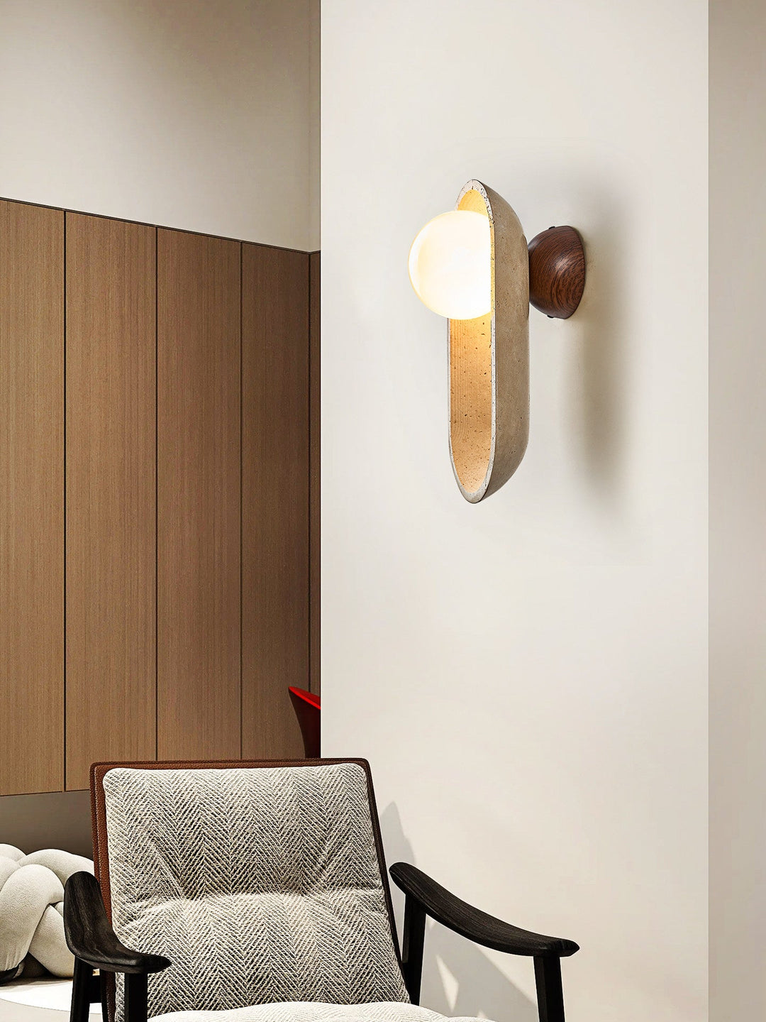 Tavian Arch Travertine Wall Lamp