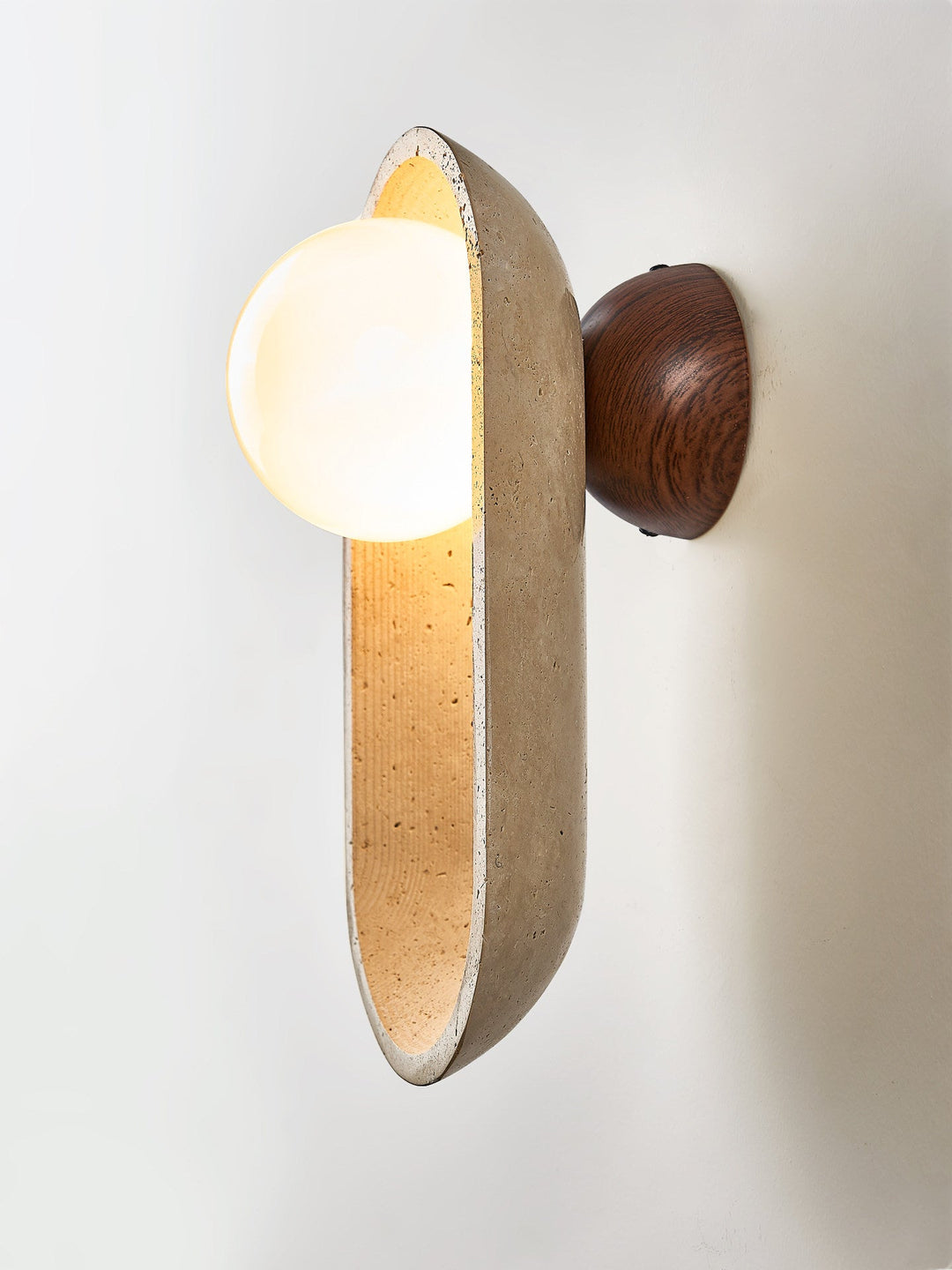 Tavian Arch Travertine Wall Lamp