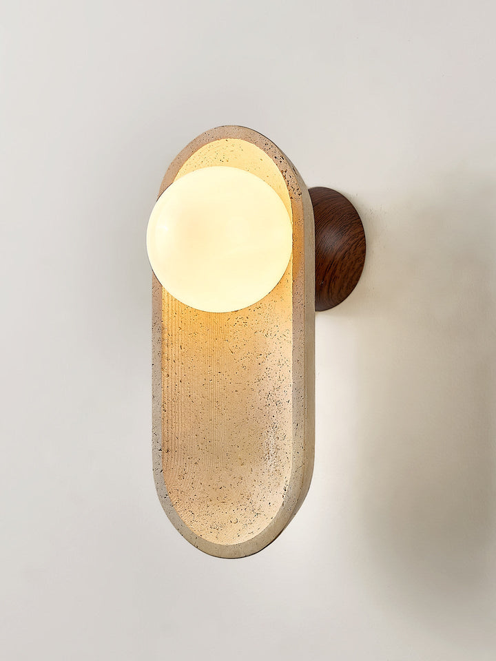 Tavian Arch Travertine Wall Lamp