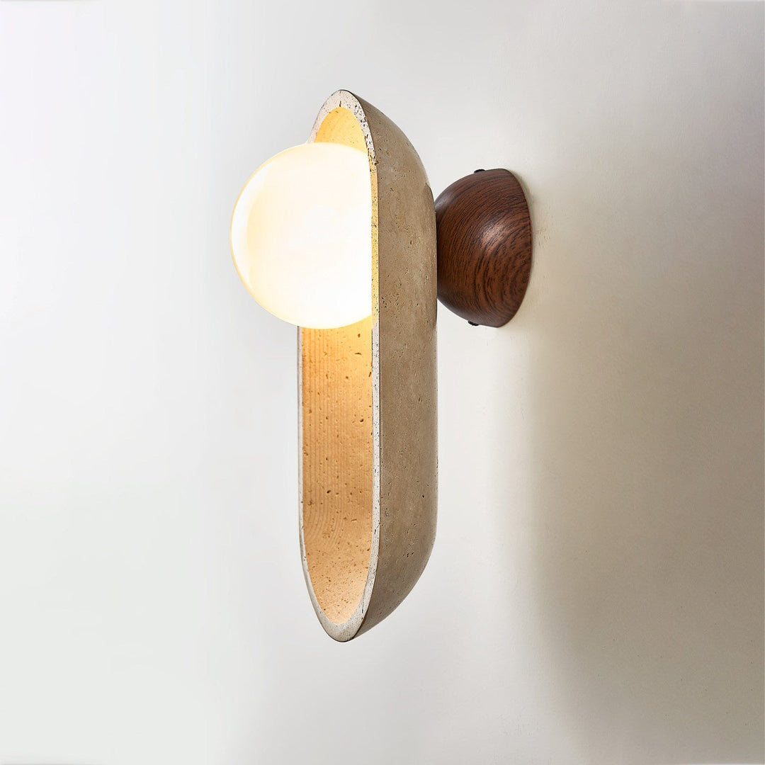 Tavian Arch Travertine Wall Lamp