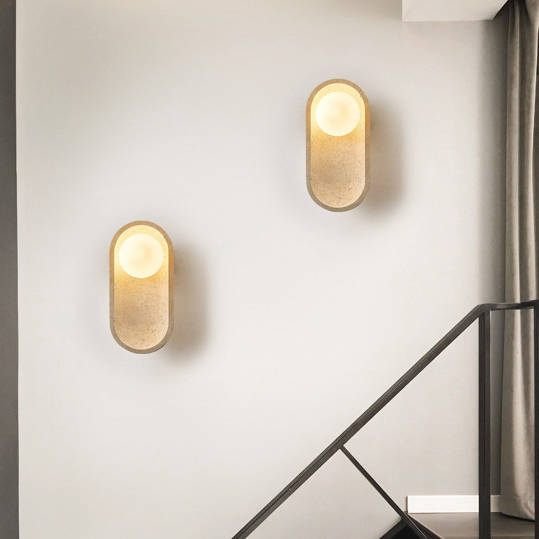 Tavian Arch Travertine Wall Lamp