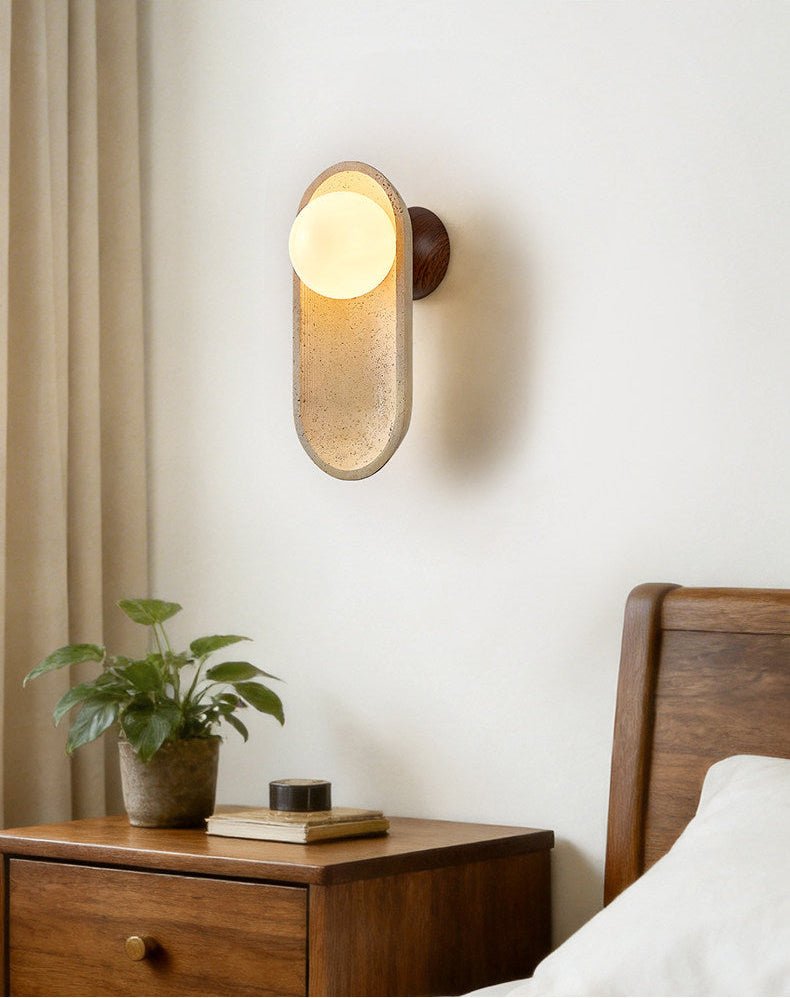 Tavian Arch Travertine Wall Lamp