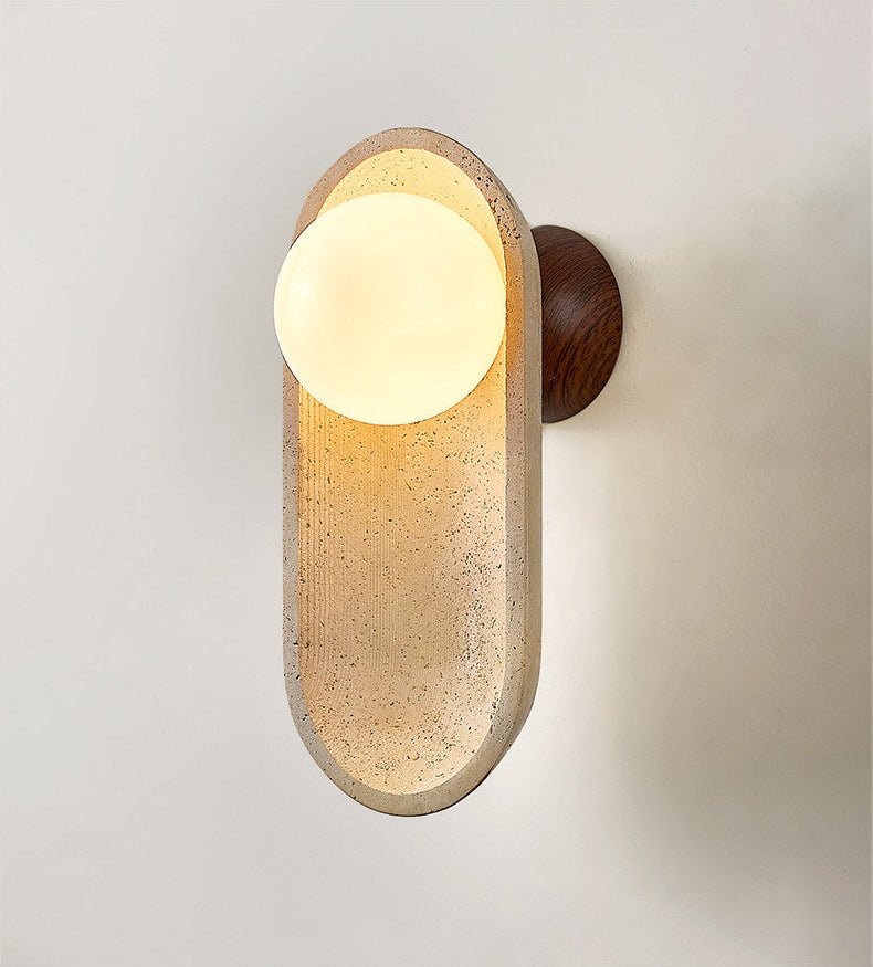 Tavian Arch Travertine Wall Lamp