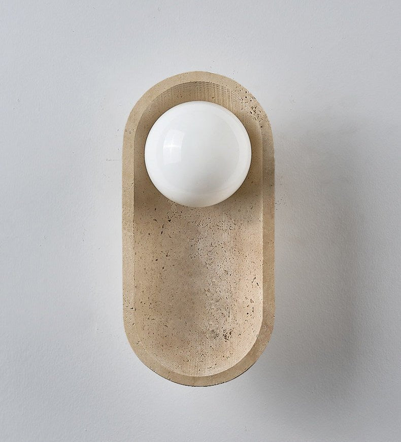 Tavian Arch Travertine Wall Lamp