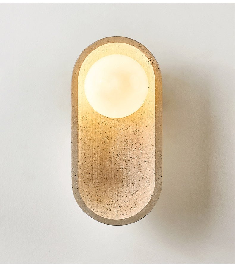 Tavian Arch Travertine Wall Lamp