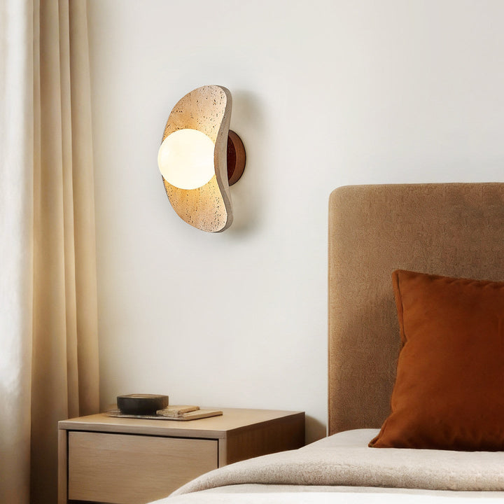 Tavian Halo Travertine Wall Lamp