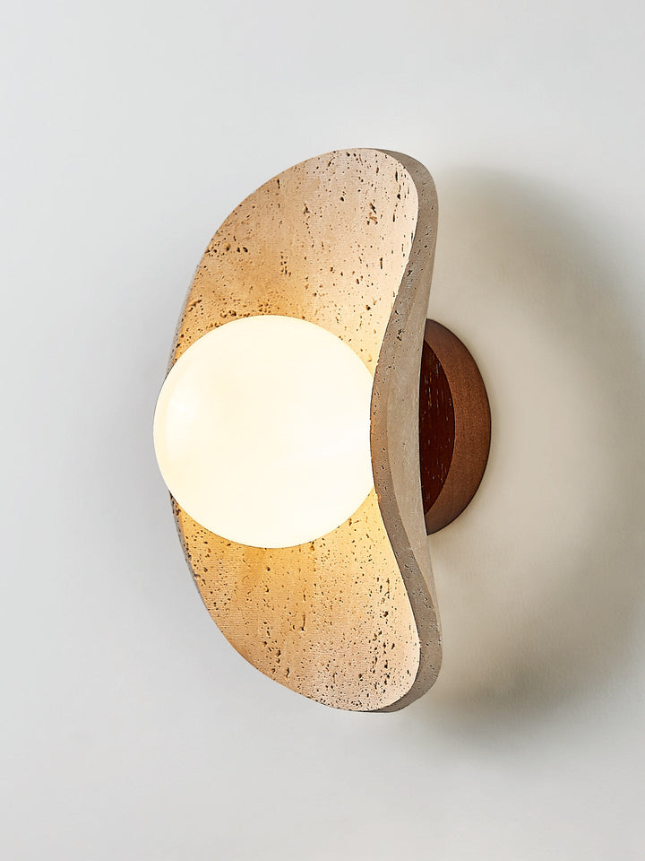 Tavian Halo Travertine Wall Lamp