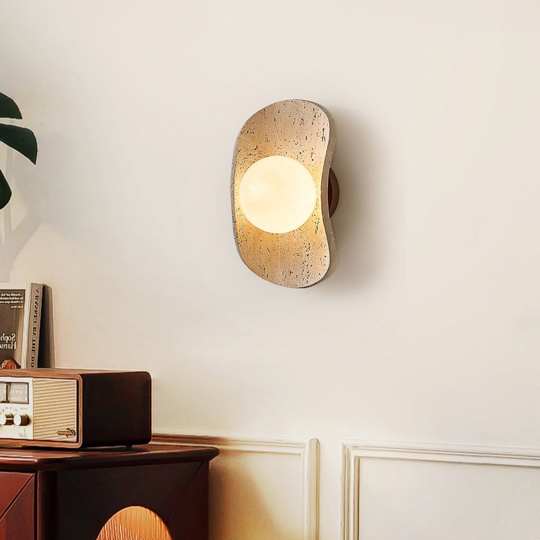 Tavian Halo Travertine Wall Lamp