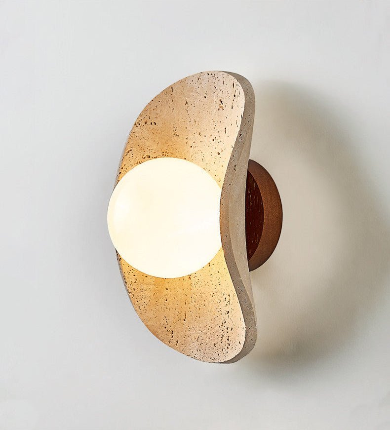 Tavian Halo Travertine Wall Lamp