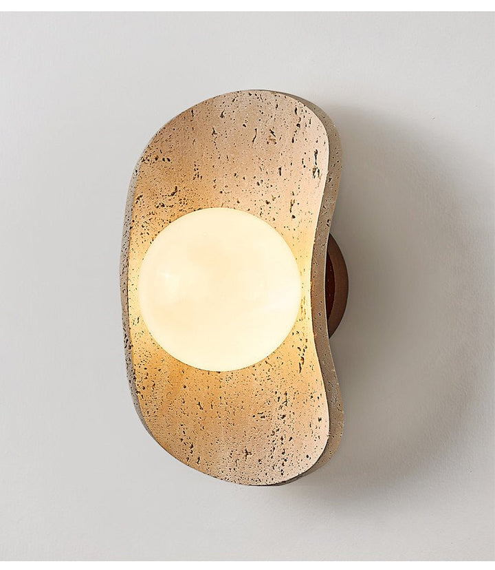 Tavian Halo Travertine Wall Lamp