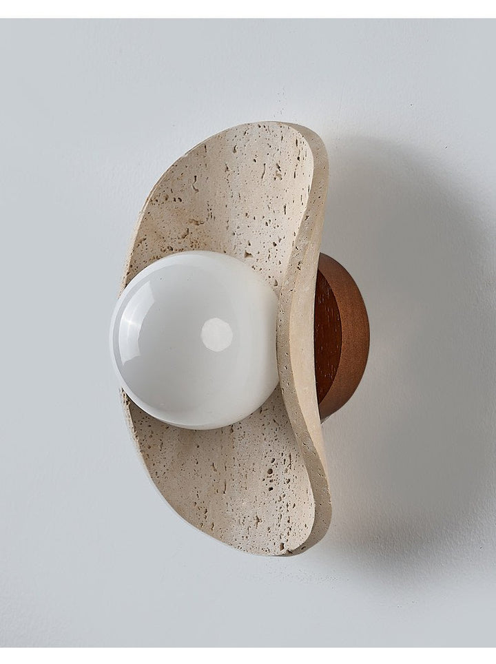 Tavian Halo Travertine Wall Lamp