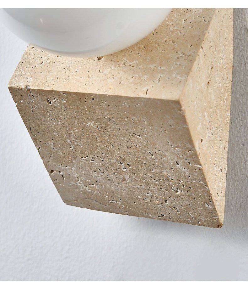 Tavian Orb Travertine Wall Lamp
