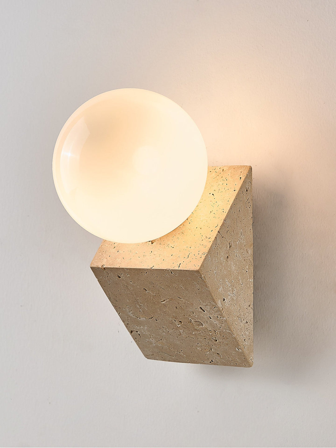 Tavian Orb Travertine Wall Lamp