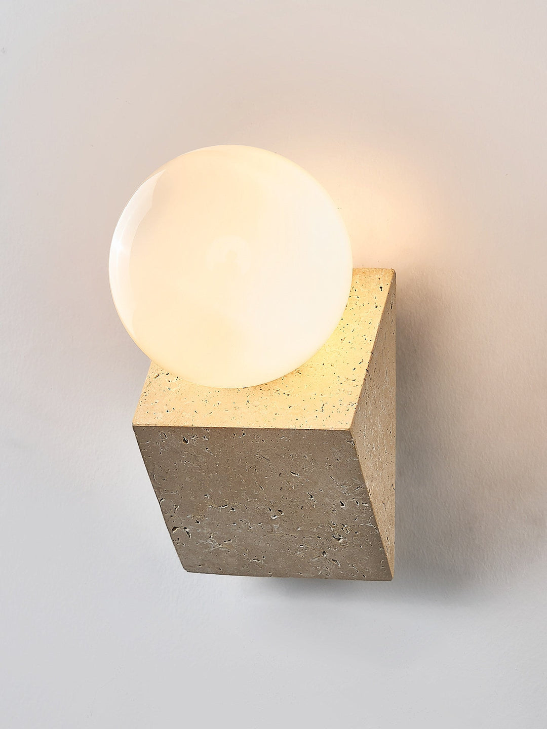 Tavian Orb Travertine Wall Lamp
