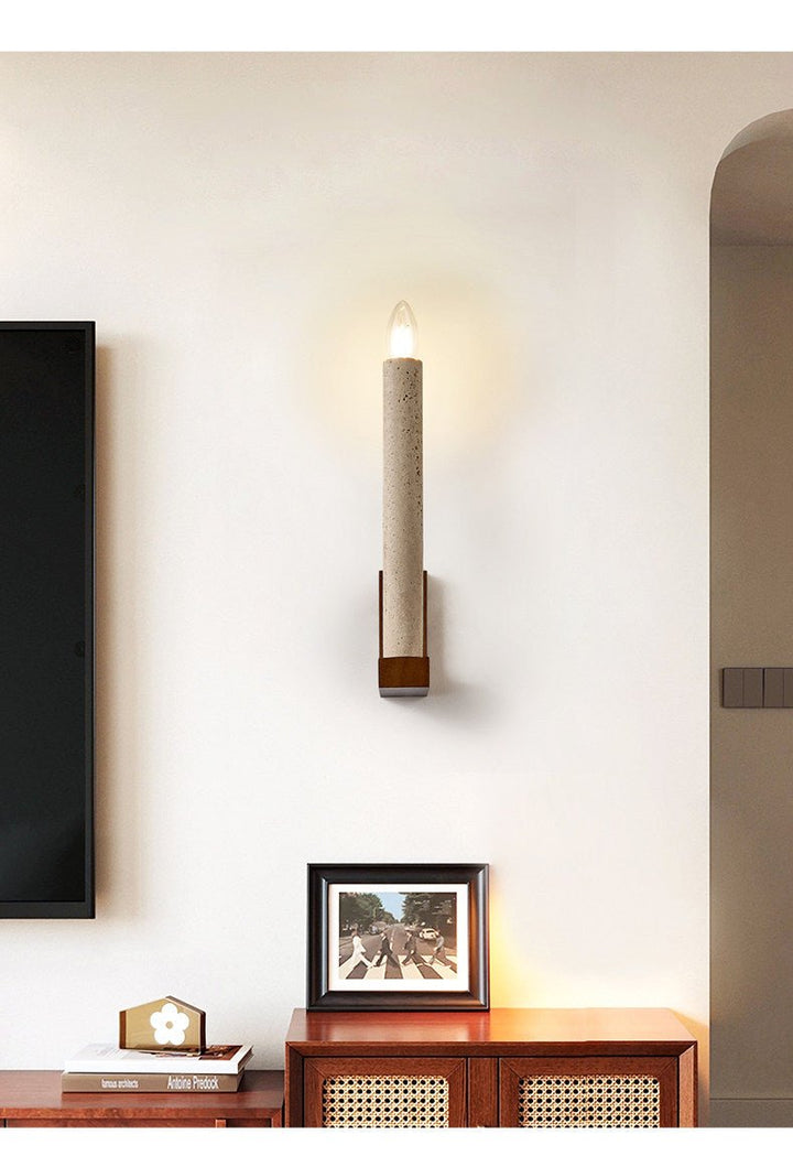 Tavian Travertine Candle Wall Lamp