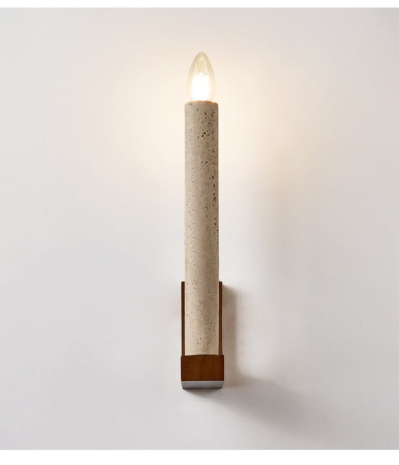 Tavian Travertine Candle Wall Lamp