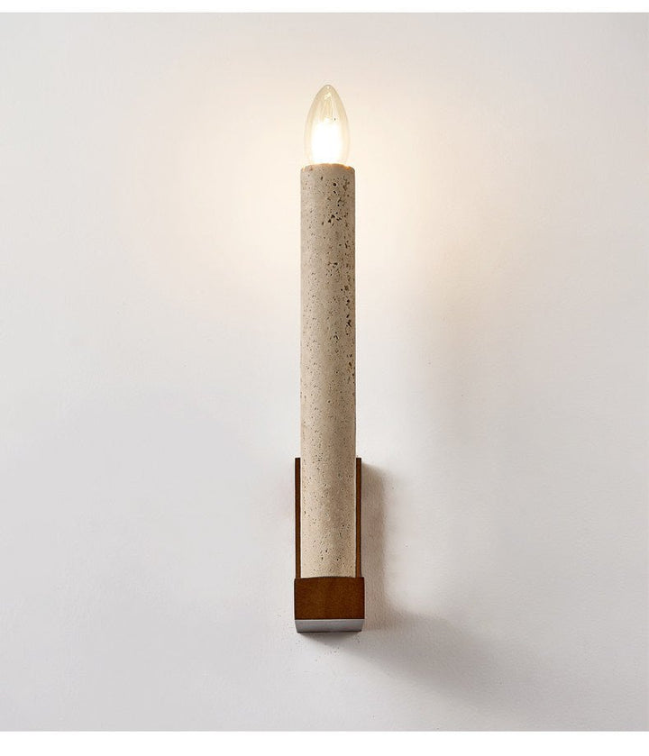 Tavian Travertine Candle Wall Lamp