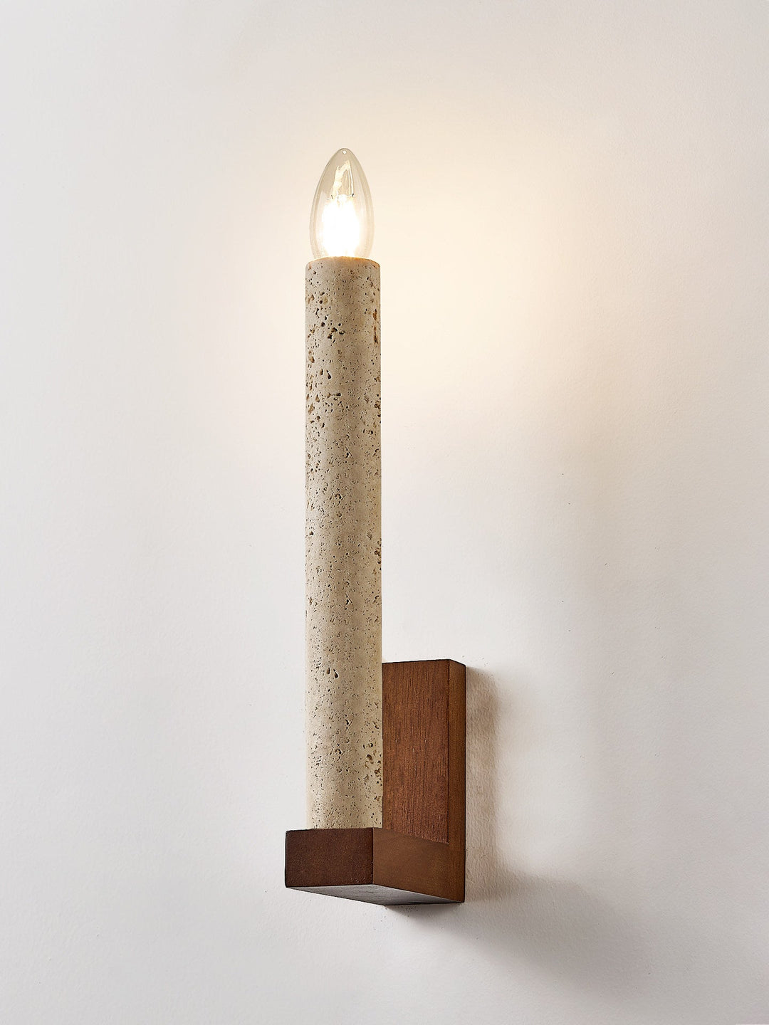 Tavian Travertine Candle Wall Lamp