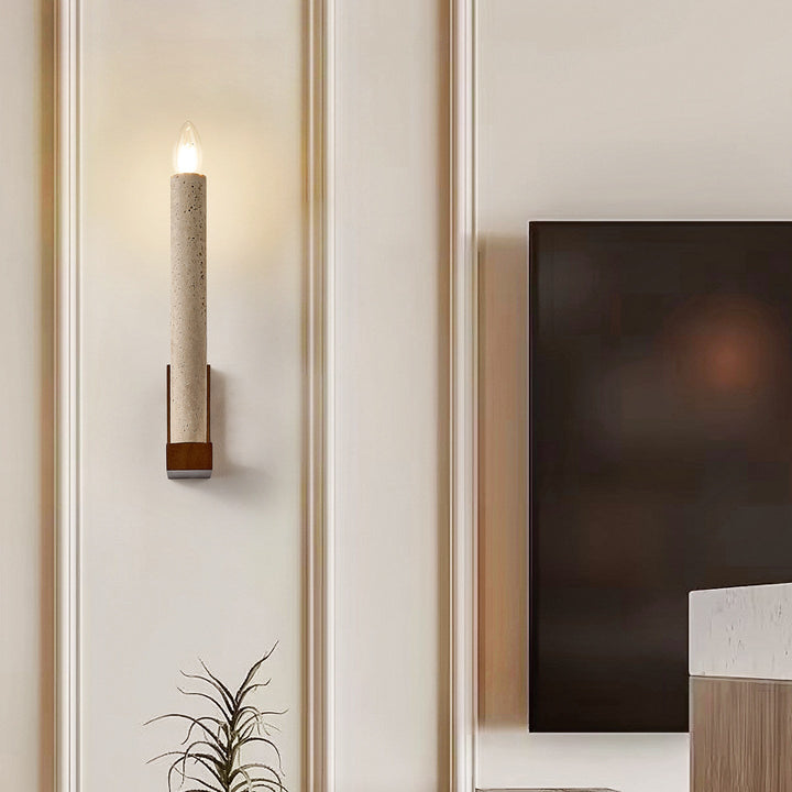 Tavian Travertine Candle Wall Lamp