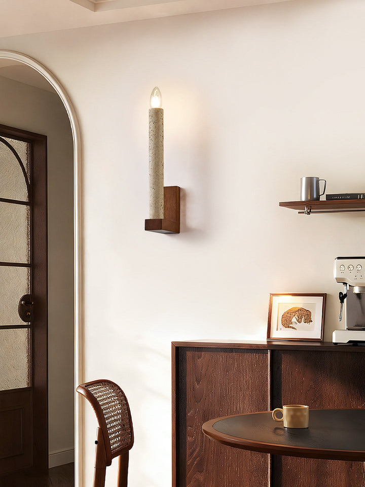 Tavian Travertine Candle Wall Lamp