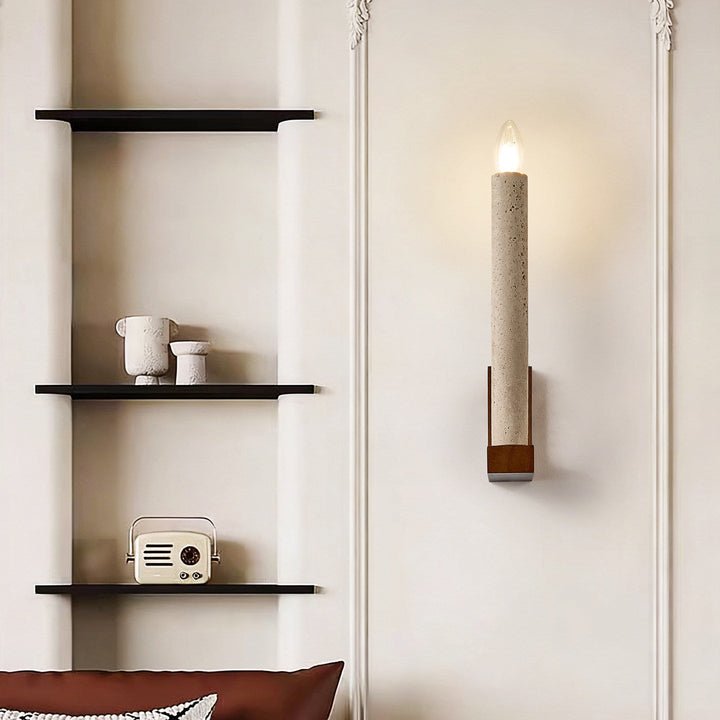 Tavian Travertine Candle Wall Lamp