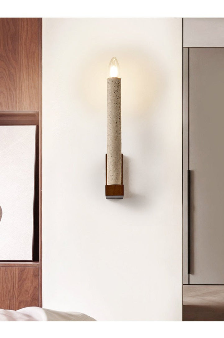 Tavian Travertine Candle Wall Lamp
