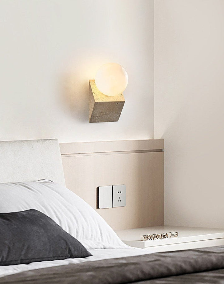 Tavian Orb Travertine Wall Lamp