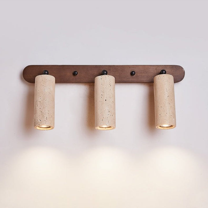 Travertine Triple Spotlight Wall Lamp