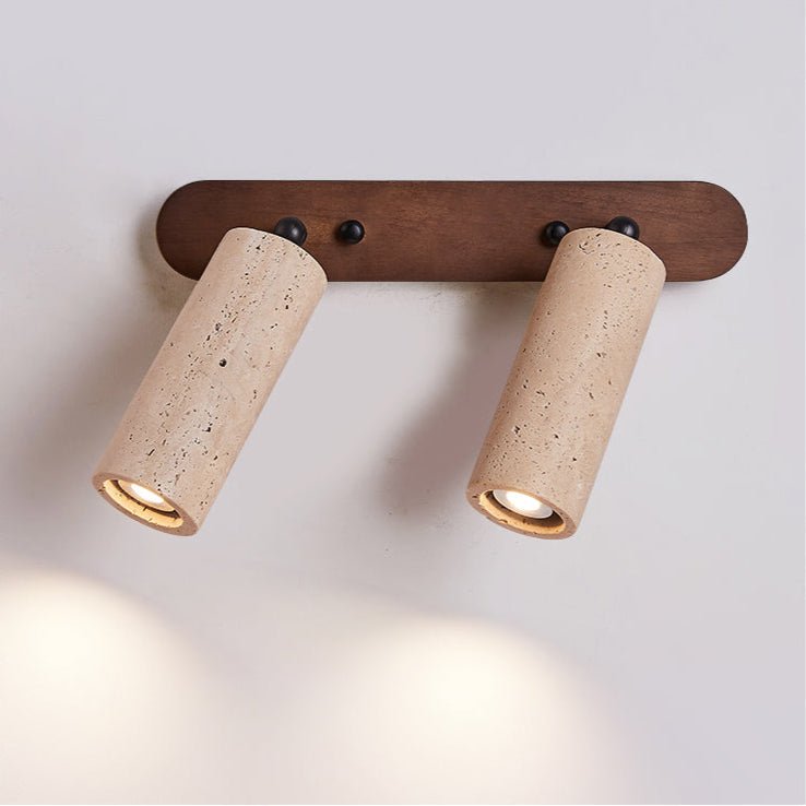 Travertine Triple Spotlight Wall Lamp