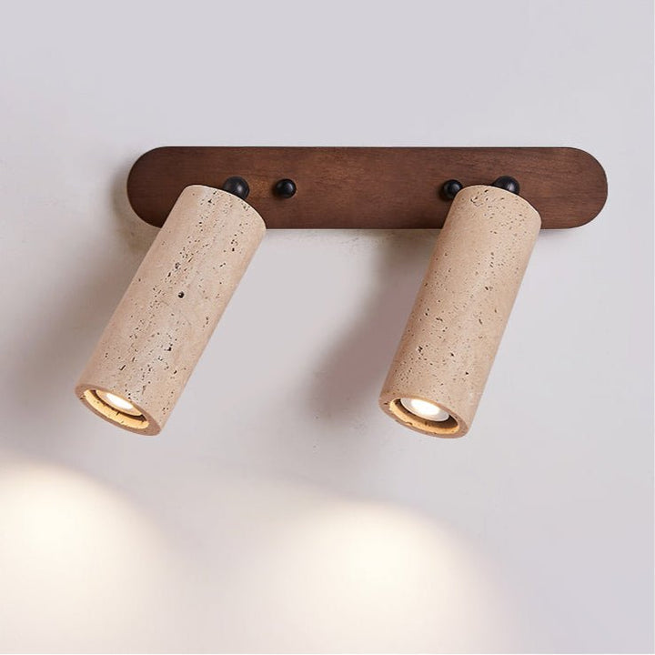 Travertine Triple Spotlight Wall Lamp