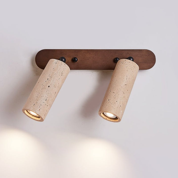 Travertine Triple Spotlight Wall Lamp