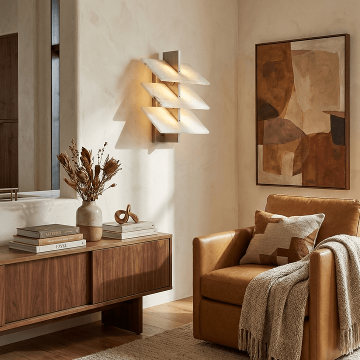 Tiered Alabaster Wall Sconce