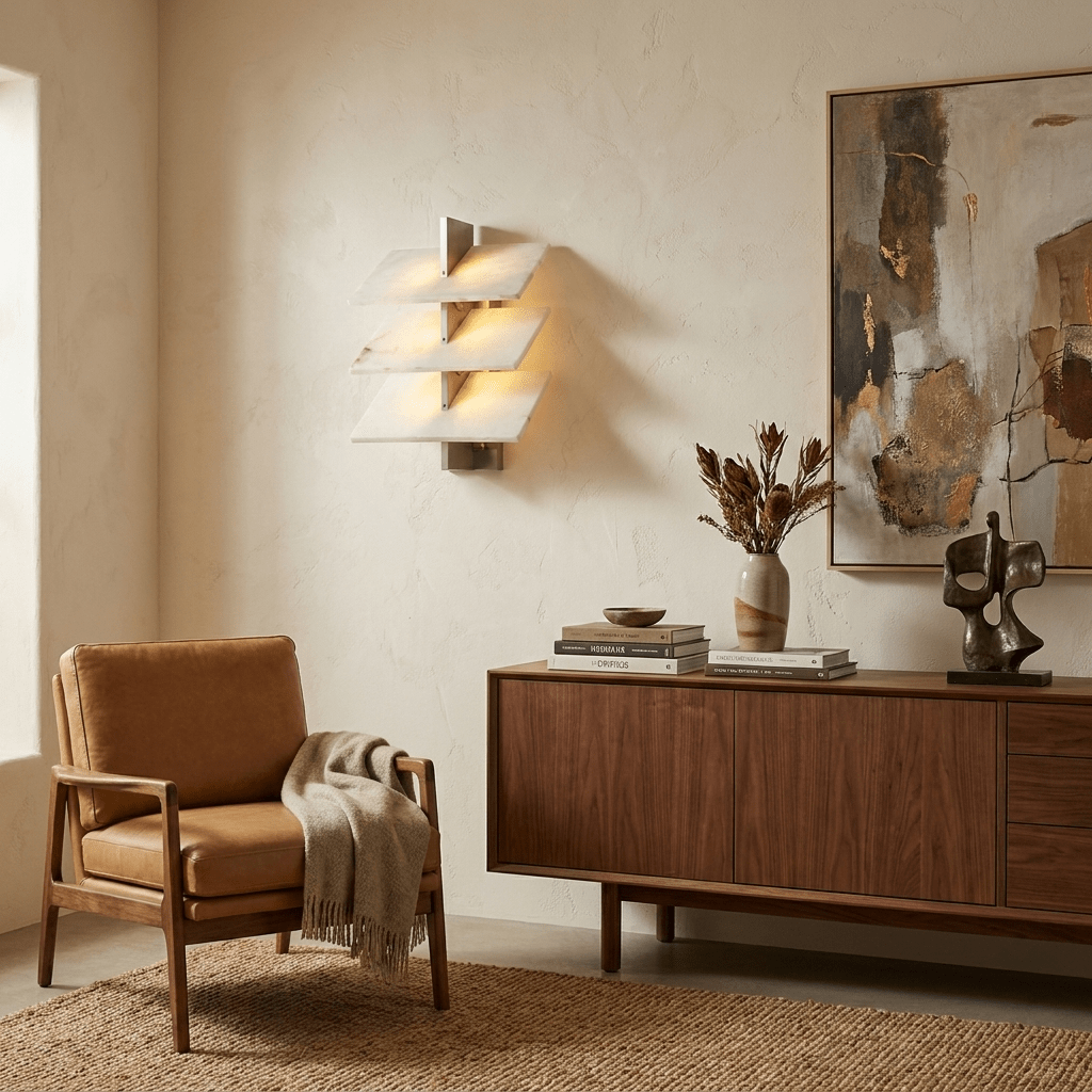 Tiered Alabaster Wall Sconce
