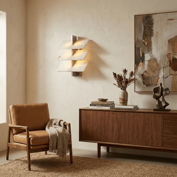 Tiered Alabaster Wall Sconce