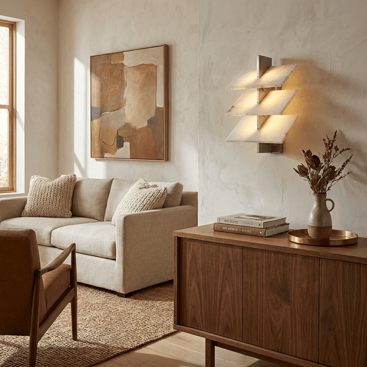Tiered Alabaster Wall Sconce