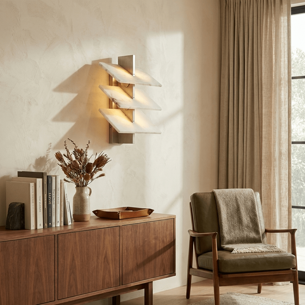 Tiered Alabaster Wall Sconce