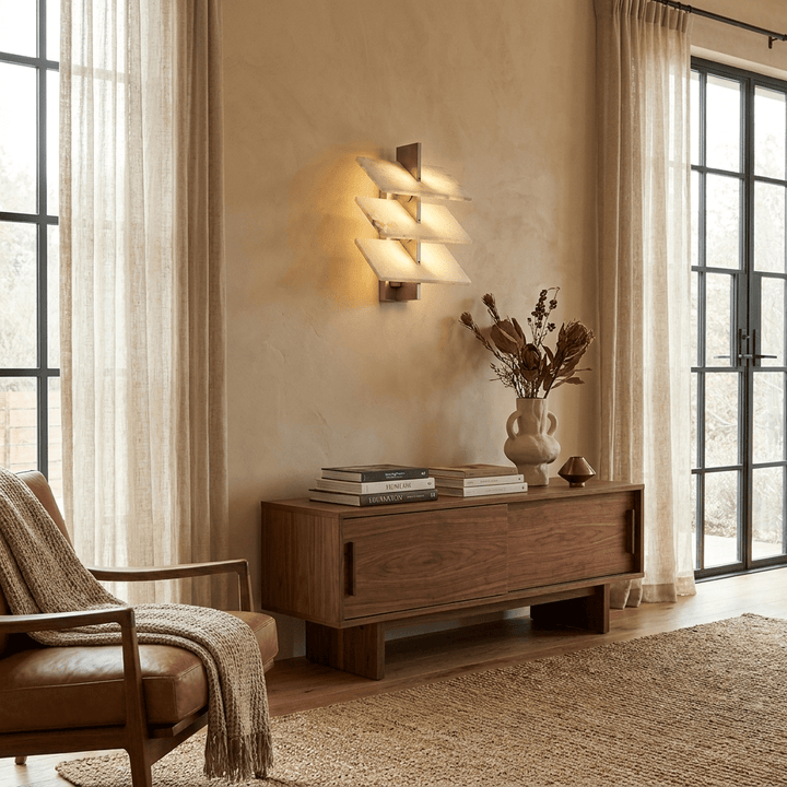 Tiered Alabaster Wall Sconce