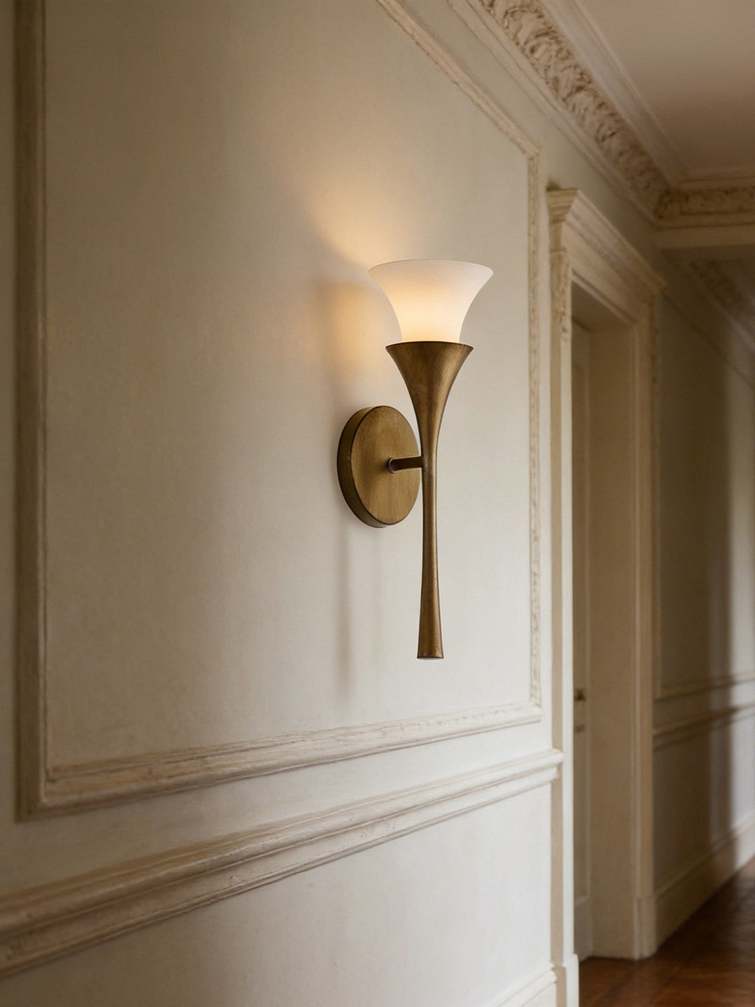 Antique Brass Double Cone Wall Sconce