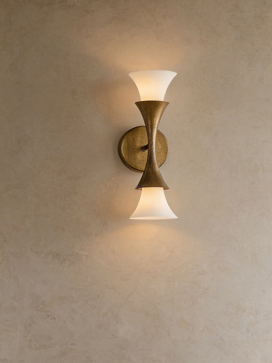 Antique Brass Double Cone Wall Sconce