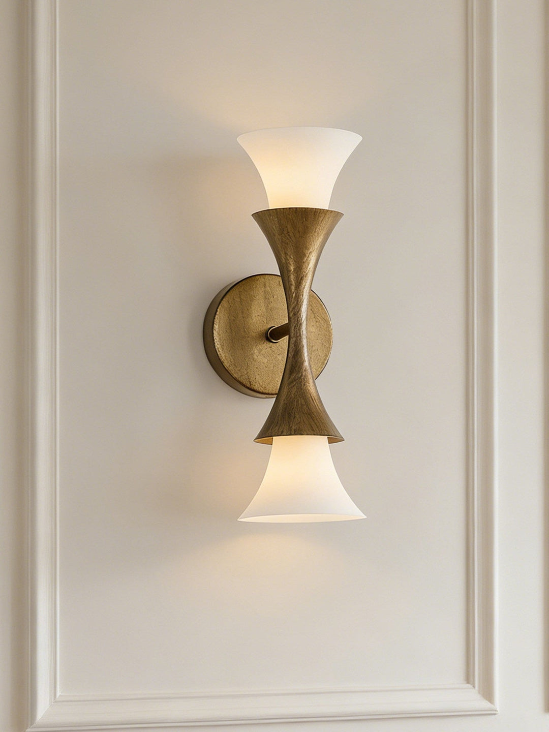 Antique Brass Double Cone Wall Sconce