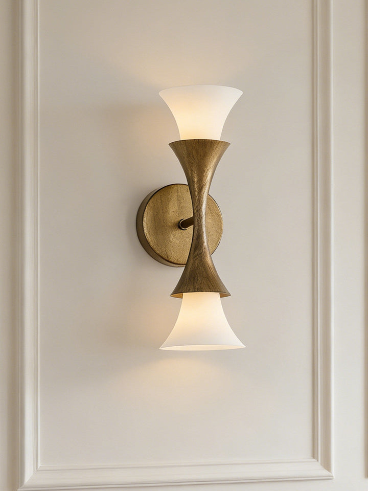 Antique Brass Double Cone Wall Sconce