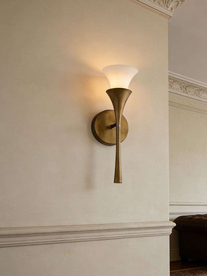 Antique Brass Double Cone Wall Sconce