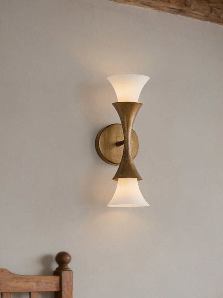 Antique Brass Double Cone Wall Sconce
