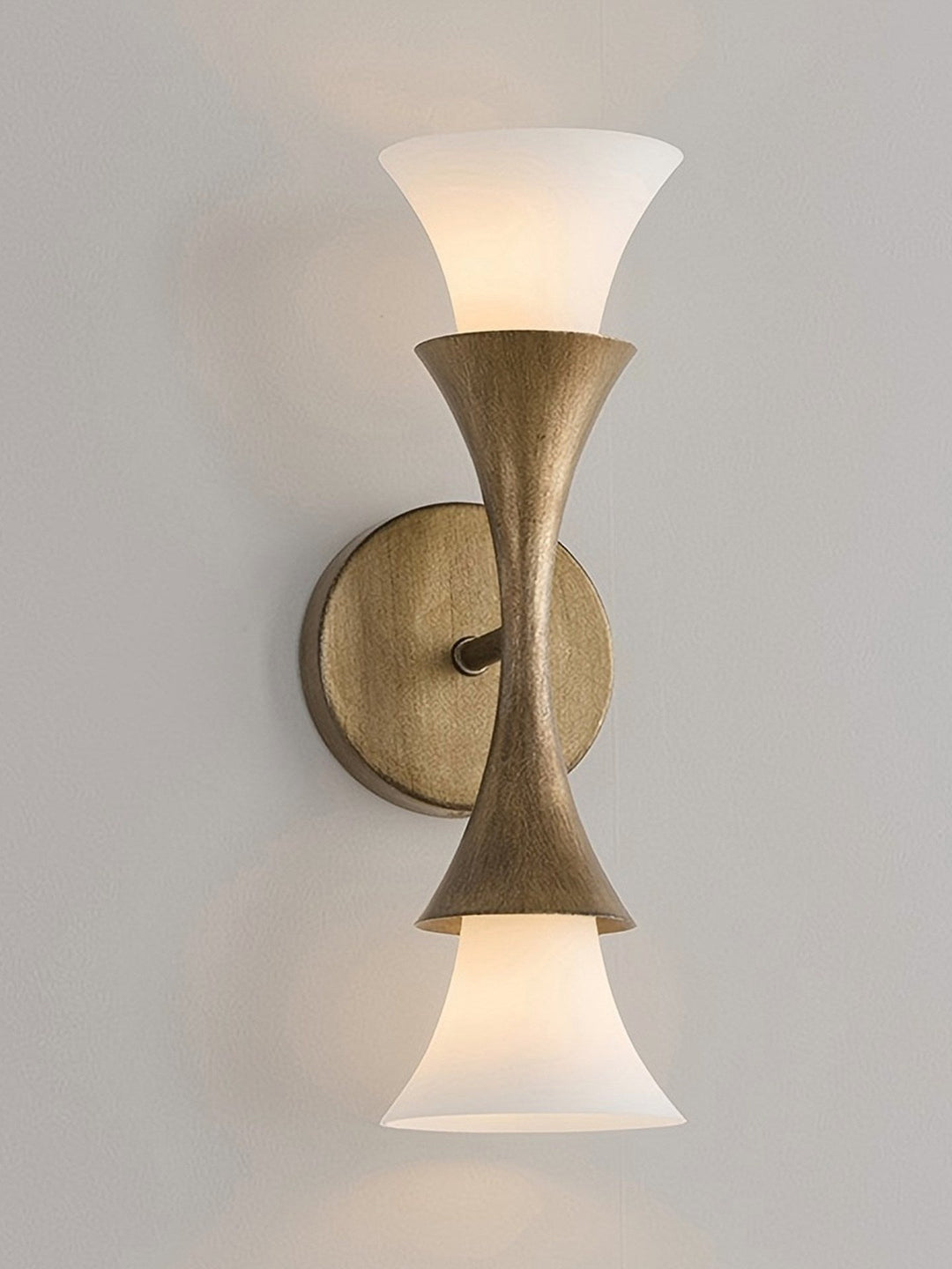 Antique Brass Double Cone Wall Sconce