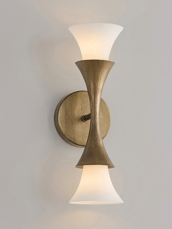 Antique Brass Double Cone Wall Sconce